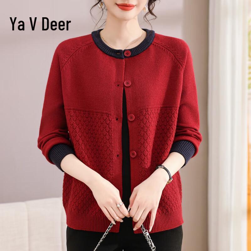 

Yalu Women s Round Neck Knit Cardigan 2XL