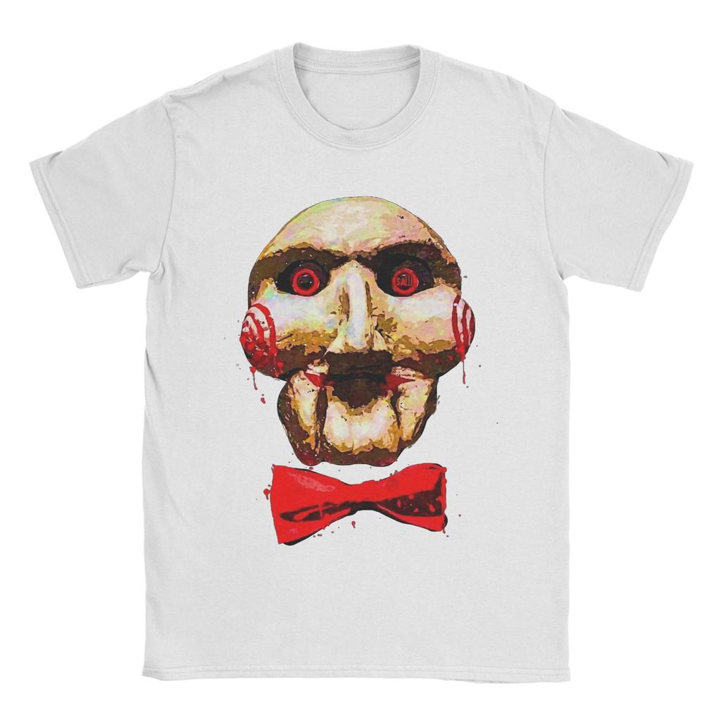 Maglietta Kawaii Film Saw da Uomo Girocollo Manica Corta Top Horror Cotone Abbigliamento Estivo