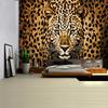 2D Wilde Luipaard Gezicht Achtergrond voor Huis, Slaapkamer en Woonkamer Decoratie