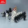 Single  MOC Bricks DIY Dark Messenger Magicians Group Skeleton Skull Building Blocks Figure Dolls Toys for Children Gifts