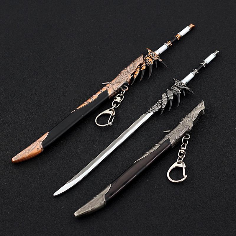 Monster Fantasy Drachenschwert Modell Spielzeug 22cm 8.66inch Zinklegierung Metall Nicht Scharf mit Ausziehbarem Sammler Display Jäger