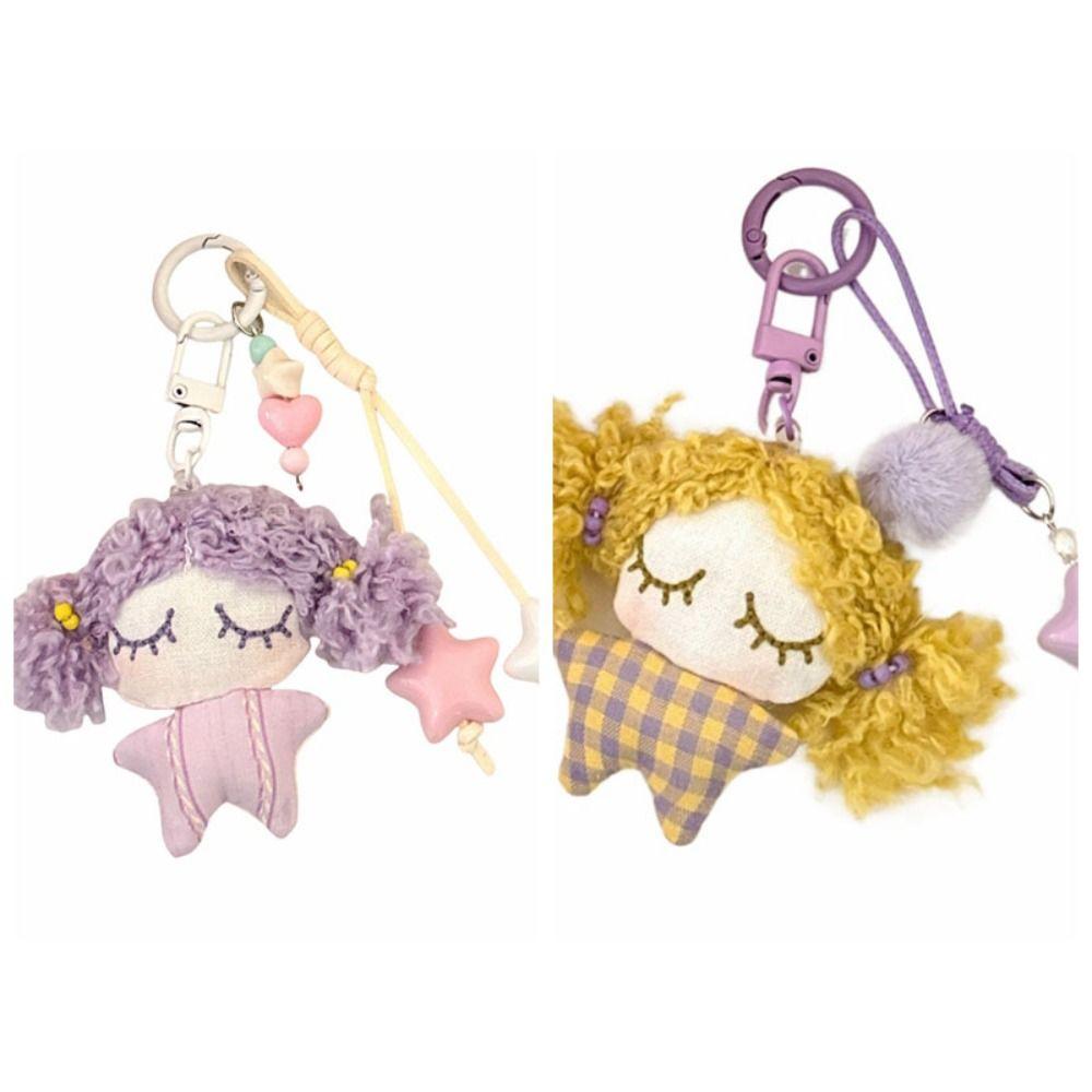 Stuffed Cartoon Bag Pendant Plush Ball Car Key Ring Cute Bag Charm Small Gifts