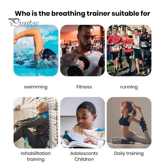 Přenosný dechový trenažér s prstovým kroužkem Nastavitelný odpor Muži Ženy Orální svaly Cvičebnice Kapacita plic Trénink břišního dýchání
