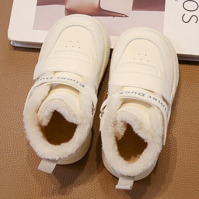 Girls snow boots 2025 winter new children's velvet large cotton shoes medium and older children's girls thickened cotton boots anti-skid moisture