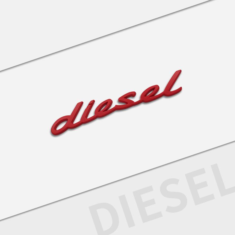 For Mercedes Diesel Letter Emblem Logo Land Rover Toyota Nissan Auto Metal Car Styling 3D Badge Decals Trunk Sticker Accessories