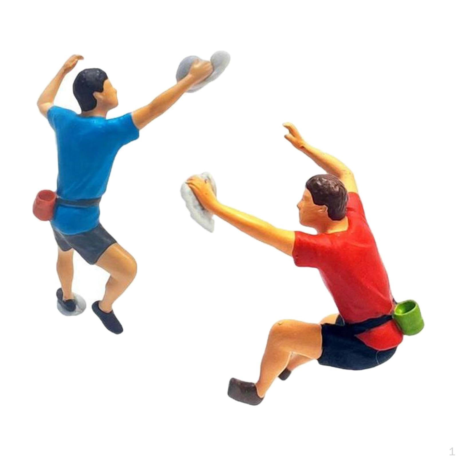

2x Hand Painted Resin 1:64 Rock Climbing Figure Dioramas Movie Props Micro Landscape Layout Decor