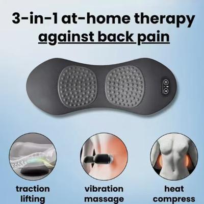 3 In 1 Electric Lumbar Support Pillow with Adjustable Height Back Massager with Heat Memory Foam Back Pillow for Lower Back