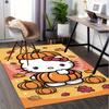 Office Rug Hello Kitty, Pumpkin Anti-Slip Rug, Machine Washable for Living Room, Bedroom, Office, Multiple Sizes, Bedroom Mat, Decorative Mat, Durable