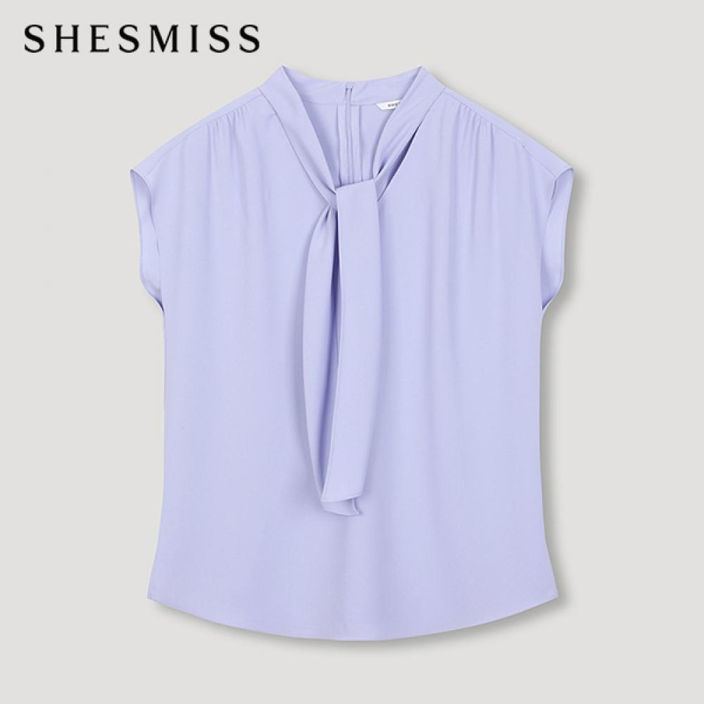 

Shs Miss Bow Neck Cap Sleeve Blouse SwwBln22090 Bl Blue/55