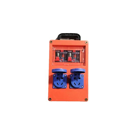 Compact Industrial Power Strip with RCD and Display for Construction Sites