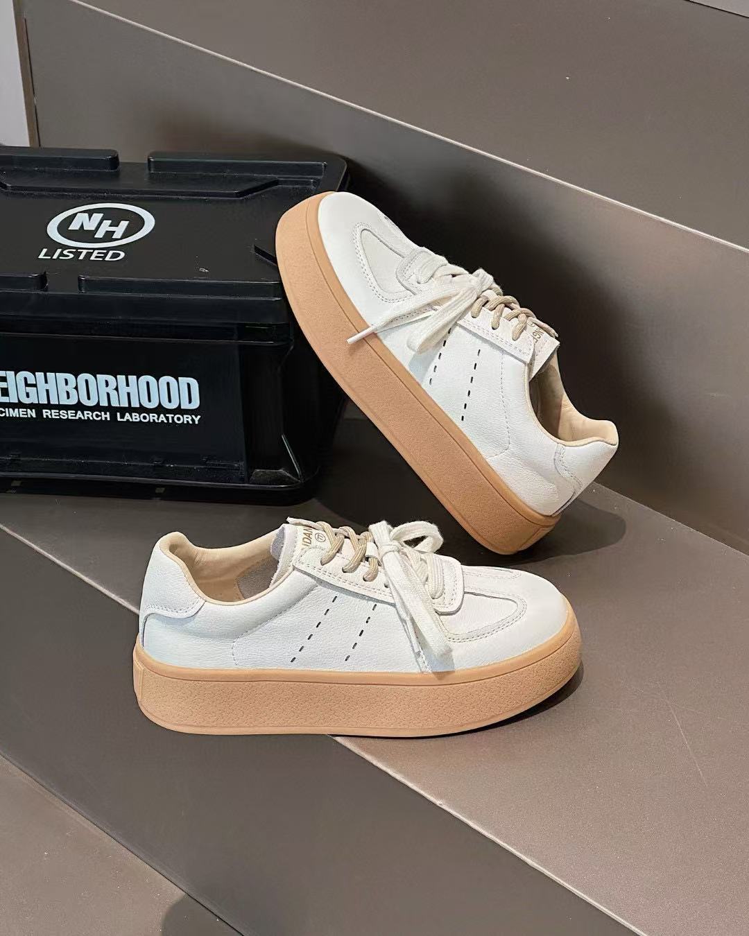 

thick-soled women s versatile and thin autumn new fashion little white shoes women s leather casual board shoes 40