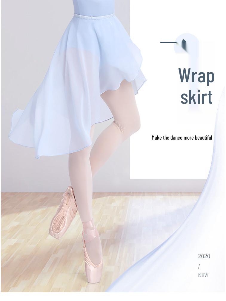 Women's Chiffon Ballet Dance Practice Skirt - Adjustable Long One-Piece for Adults