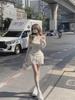 French Sweet & Spicy One-Shoulder T-Shirt and Cake Skirt Two-Piece for Women