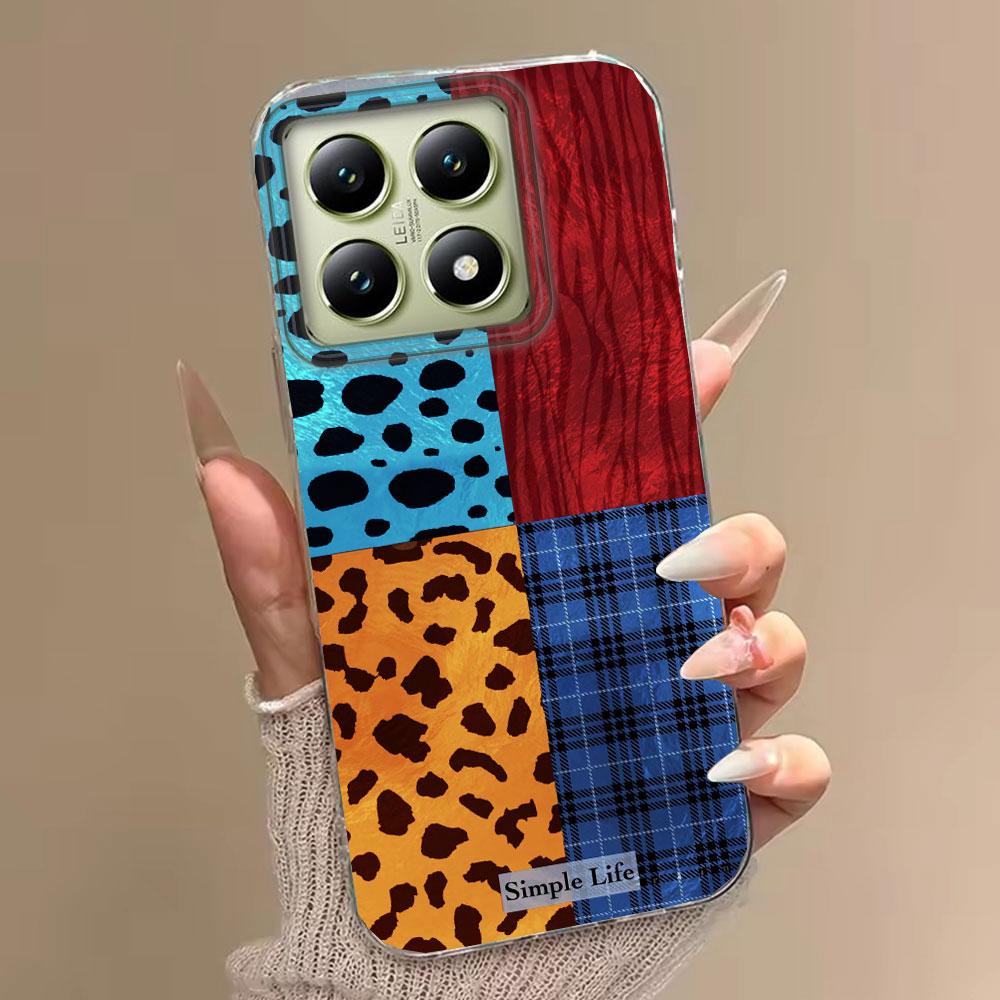 Retro Four-color Leopard Pattern Girl Phone Case for Xiaomi 13T 14T 11 Lite NE Poco X5 M6 Pro X6 X7 X3 Pro NFC C65 C61 M5S Cover