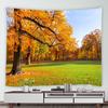 Psychedelic Forest Nature Rural Tapestry Home Landscape Wall Art Mural Blanket Yellow Red Maple Autumn Tapestry