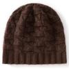 Autumn and Winter New Cashmere Blended Twisted Flower Thickened Warm Knitted Dome Men's and Women's Cashmere Hats Average Size