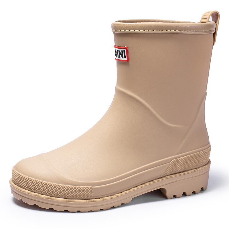 2025 Women's Mid-Calf Rain Boots - Edge Binding, Anti-Abrasion, Lightweight, Rubber Kitchen Cover Shoes