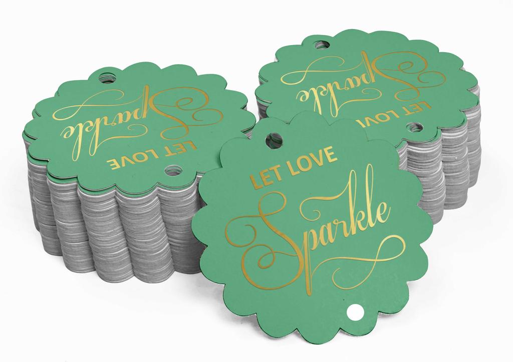 Inkdotpot 100 Pack Let Love Sparkle Wedding Favor Paper Tags Craft Real Gold Foil Hang