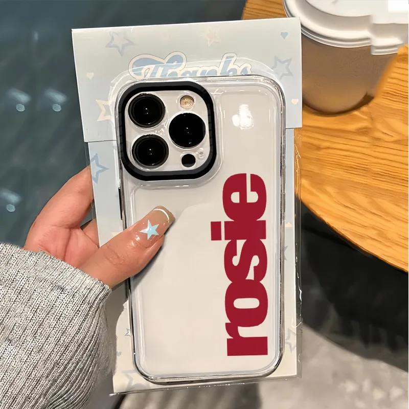 INS Korea ROSIE Phone Case For iPhone 17 16 15 14 13 12 11 Pro Max Mini SE 7 8 Plus 17E Air Shockproof Transparent Cover Fundas