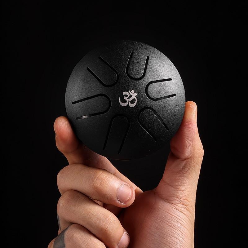 Hluru 3 Inch Steel Tongue Drum Mini Glucophone for Kids Pentatonic 6 Notes Tank Drum Handpan Gifts