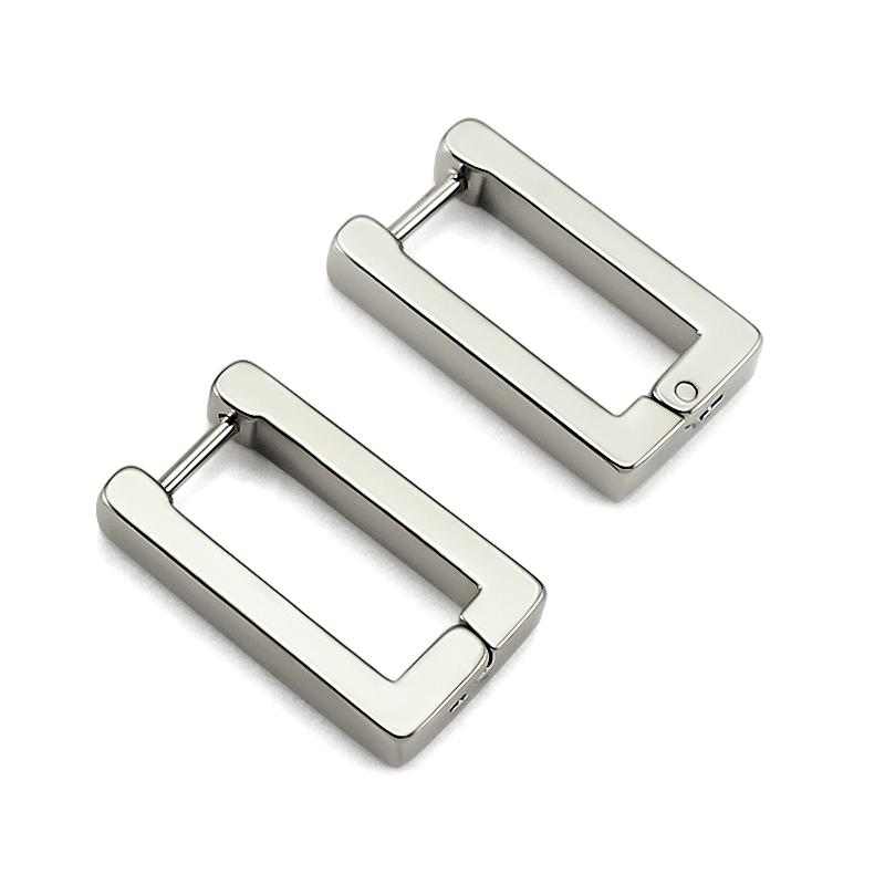 Surgical 316L Stainless Steel Heart Square Rectangular Geometric Stud Earrings For Women Men Boys and Girls Body Piercing Huggie