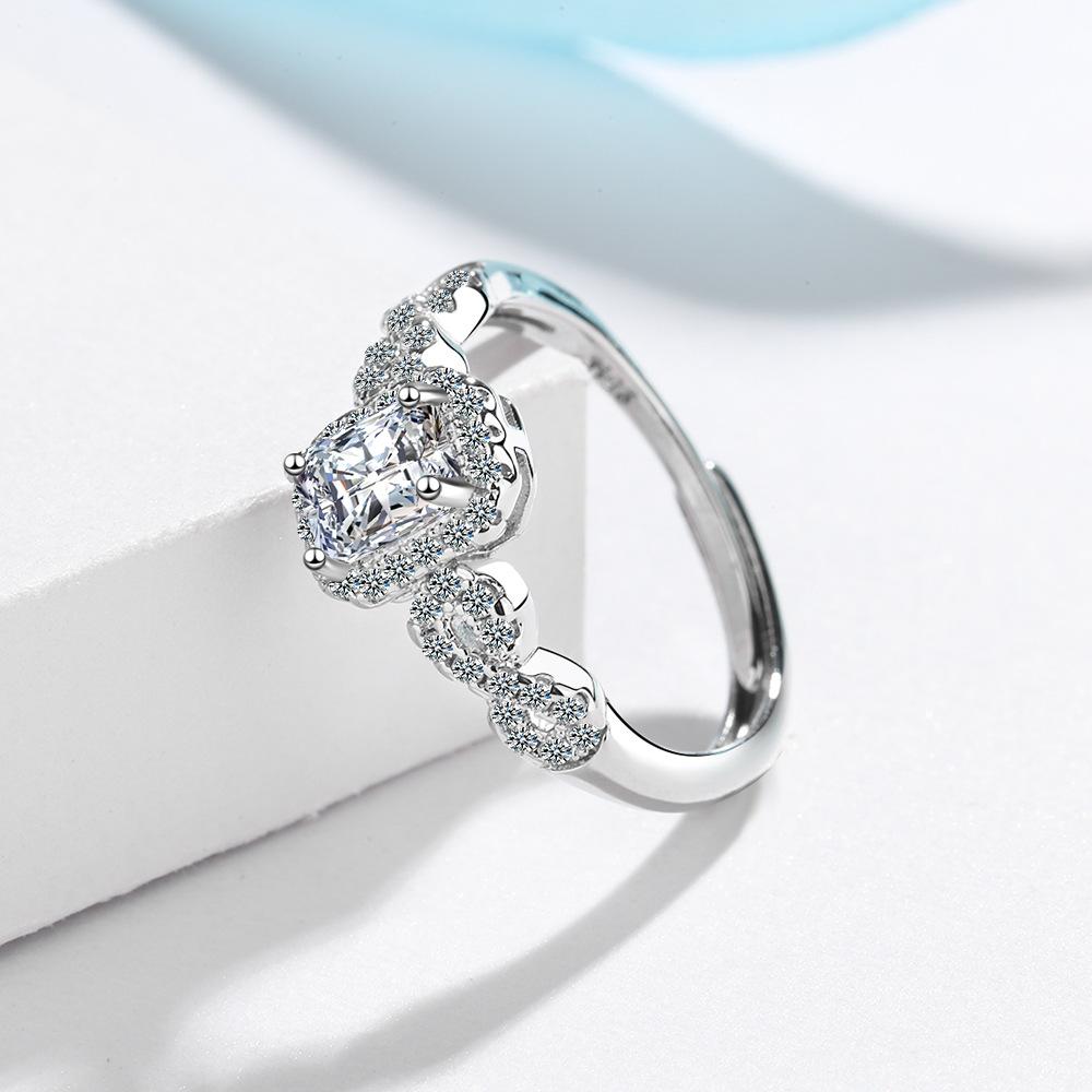 Lindon Classic Copper Alloy Zircon Ring Ladies Jewelry Wedding Promise Party Gift
