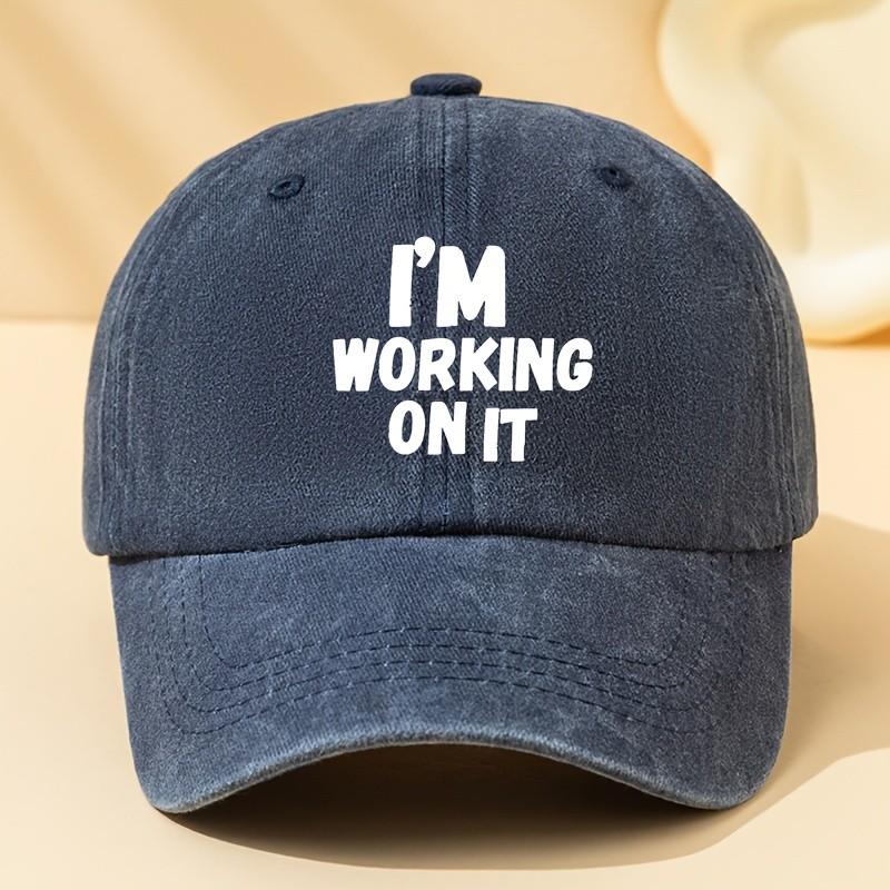 Im Working On It Baseball Cap Washed Cotton Adjustable Casual Outdoor Hat Unisex One Size