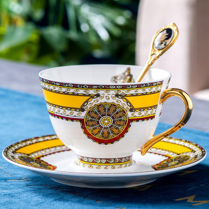 Ceramic Bone Porcelain Coffee Cup and Plate Set