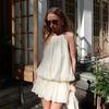 French Style Tencel Slip Dress Set Women 2026 Casual Two Piece Elegant Outfit