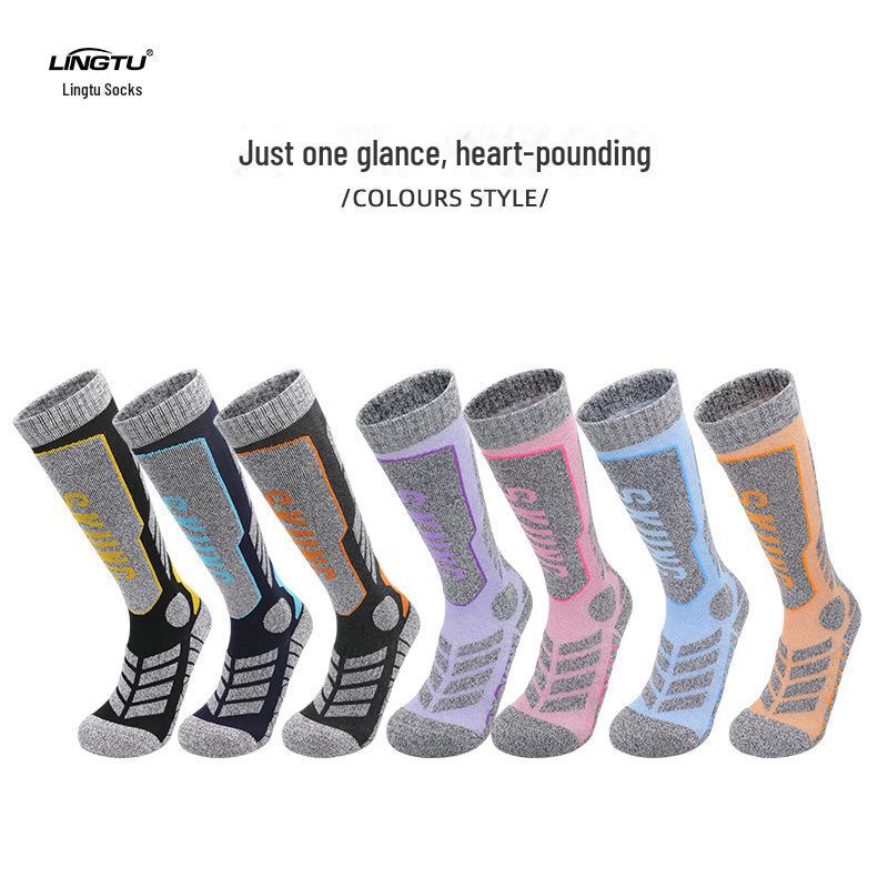 "Șosete de schi unisex cu tub lung - Bumbac cald și gros pentru sporturi în aer liber"