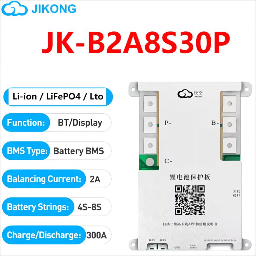 JIKONG Jk Bms B2A24S20P 2A Active Balance Bms 8S 10S 12S 16S 17S 20S 24S Smart Bms 100A 150A 200A Lifepo4 Li-Ion Lto Battery BMS