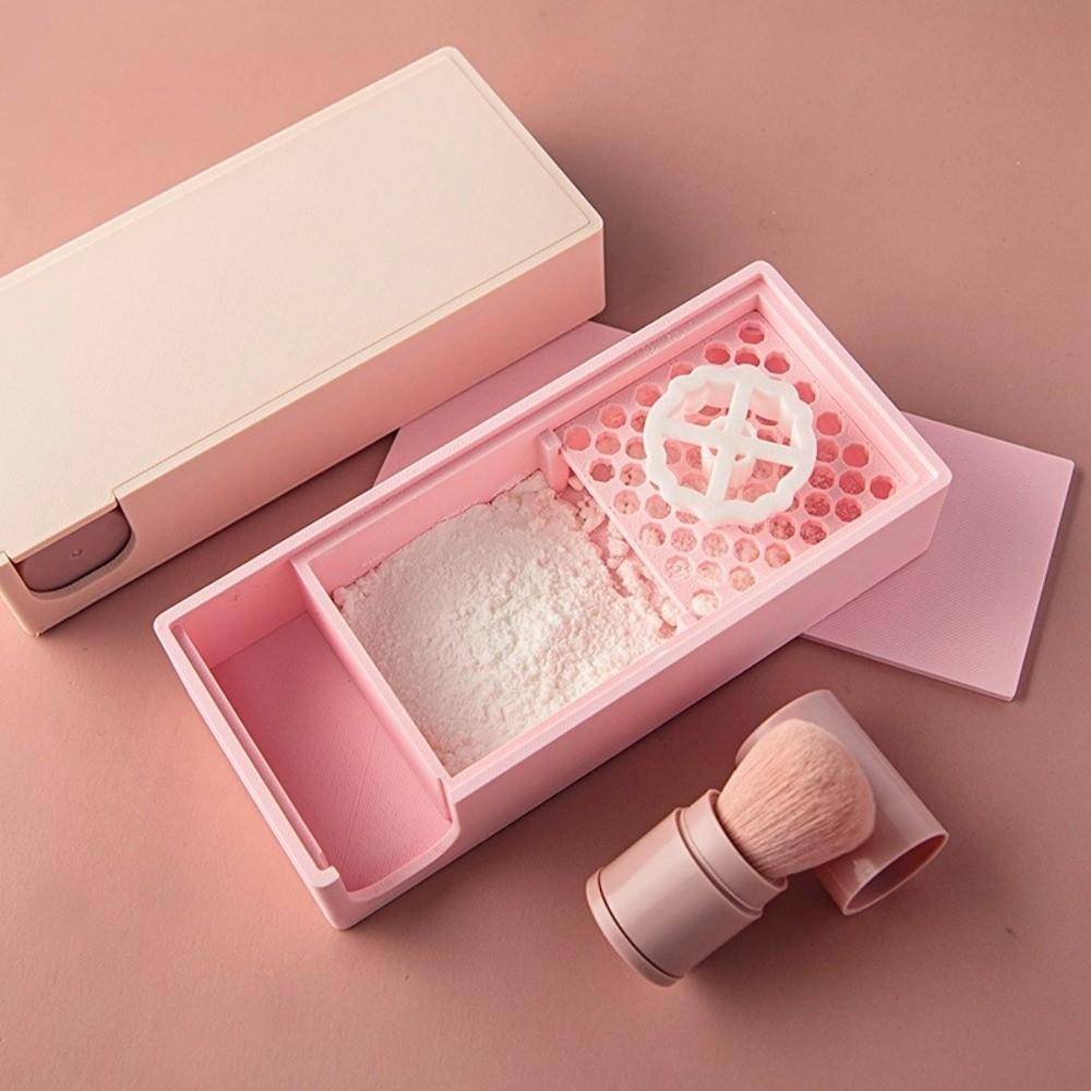 Built-In Brush Powder Storage Box Plastic Polymer Clay Powder Box Perforated Tray Clay Mold Tools