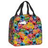 Custom Funny Cartoon Cookie Monster Pattern Thermal Insulated Lunch Bag Women Muppets Resuable Lunch Container Storage Food Box