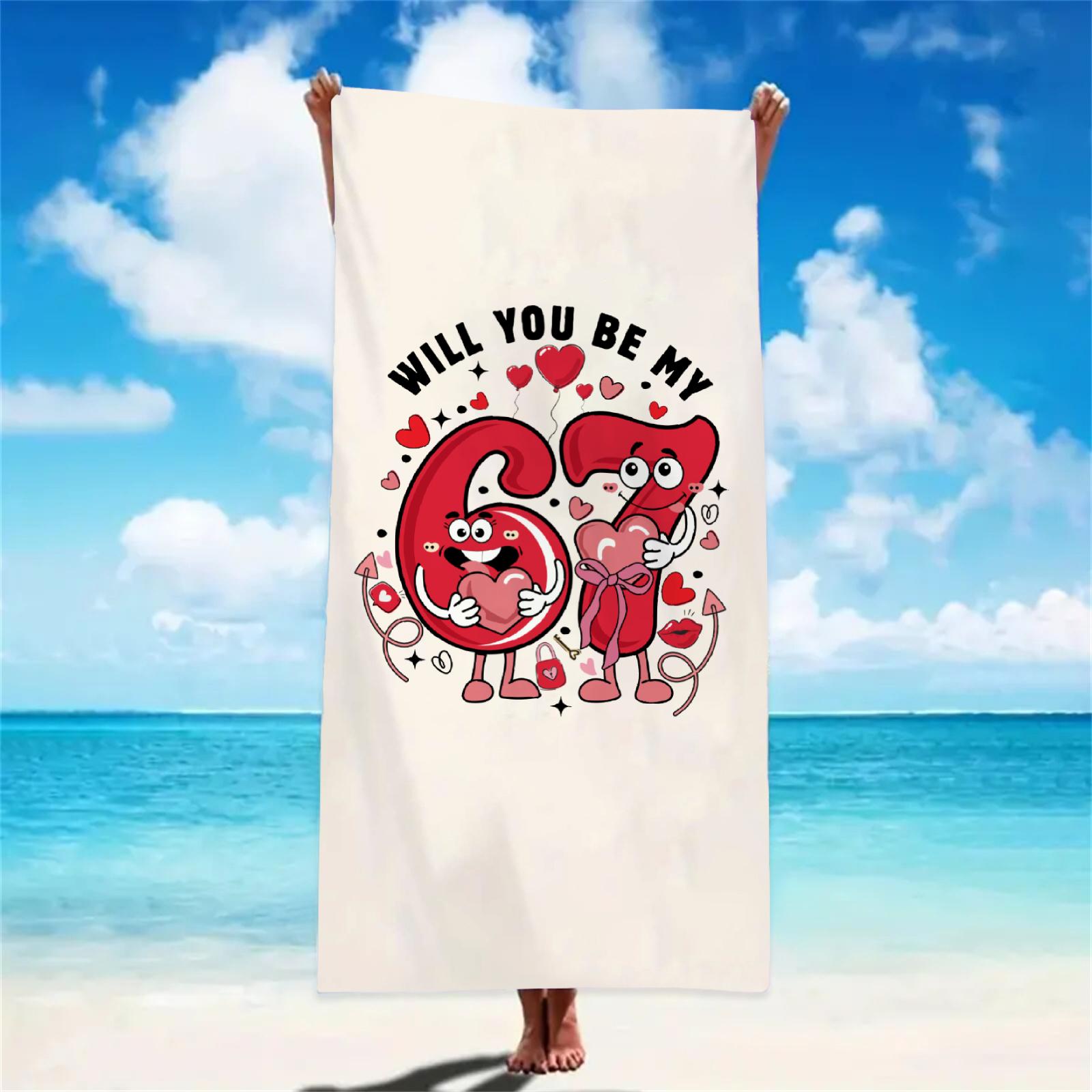 

The 67 Beach Towel Fashion Numbers For Kids And Teens Quick Drying Towels All Size Funny Gifts For Valentine s Day W40*H60(CM)