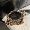 Leopard Print Fur Bag Women's Shoulder Crossbody Bag Vintage Tote Bag
