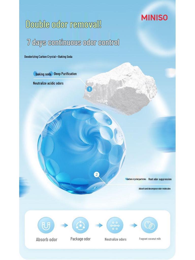 MINISO Tapioca Cat Litter: Plant-Based, Antibacterial, Deodorizing, Dust-Free, Easy Clumping (8 Bags)