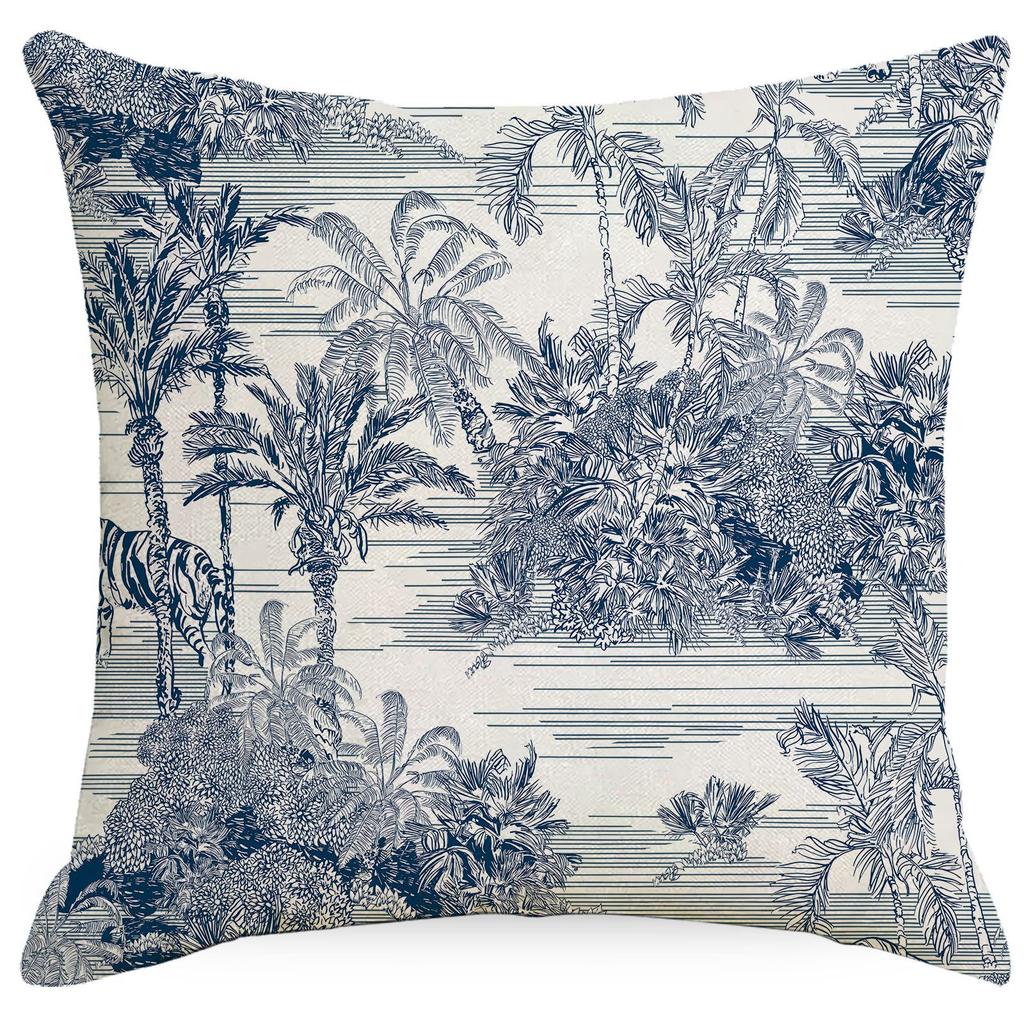 Kissenbezug mit geometrischem Blumen- und Pflanzenmuster im chinesischen Stil, Wohnzimmer, Sofa, Kissenbezug im neuen chinesischen Stil