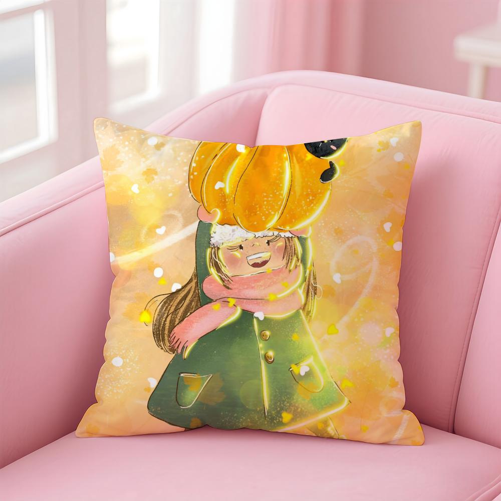 Kwaii Anime Cute My-Mymyberries Art Cushion Cover Pillowcase Short Plush Invisible Zipper Room Sofa Cushion Cover