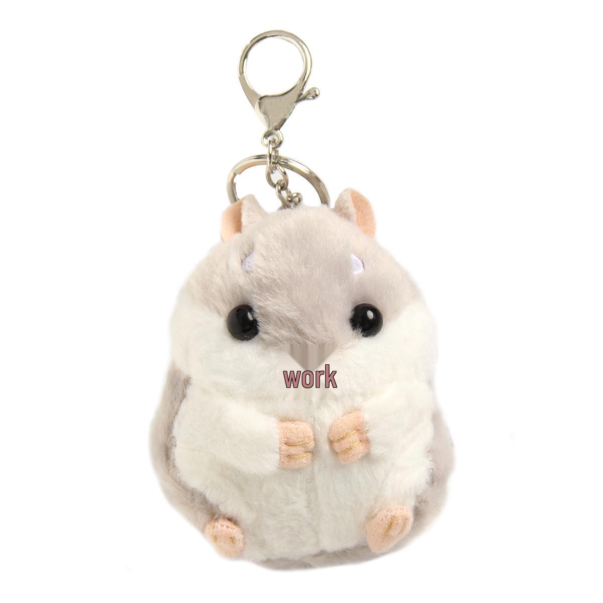 

Очаровательный плюшевый брелок-подвеска в виде хомяка - Аксессуар для мультяшной куклы серый