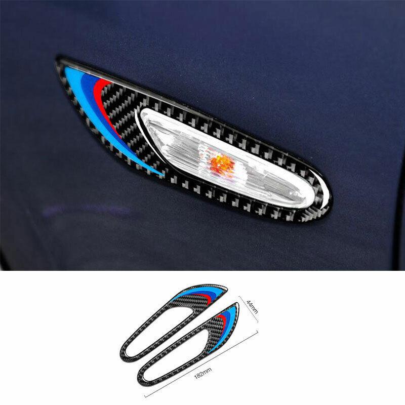 For BMW E90 2005 2006-2012 Real Carbon Fiber Front Side Vent Fender Cover Trim