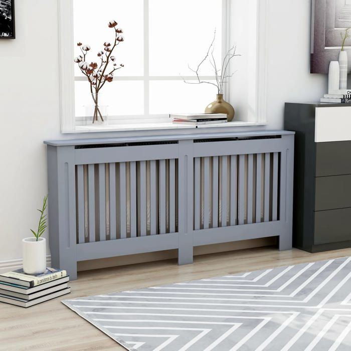 Cache-radiateur Anthracite - VIDAXL - 172x19x81 cm - MDF - Espace de rangement pour livres et ornements