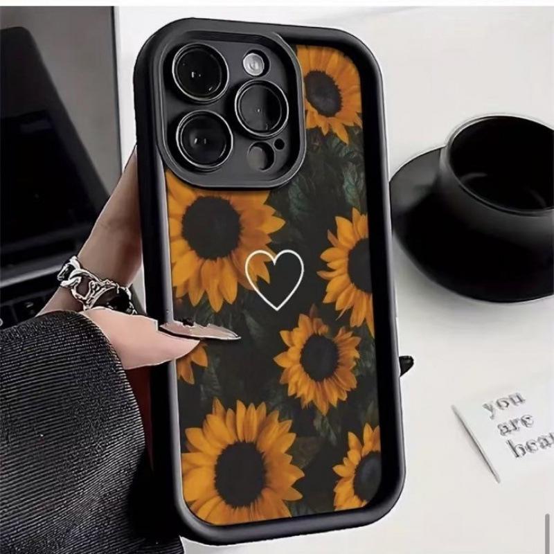 Sunflower Design Phone Case for iPhone 14/15/16/17 Promax - Japanese & Korean Style iPhone 8