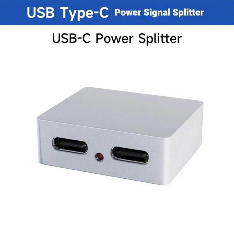 Aluminum Alloy USB C Power and Signal Splitter DC5V Input for Power and Data Separation Plugs and Play Support Audios