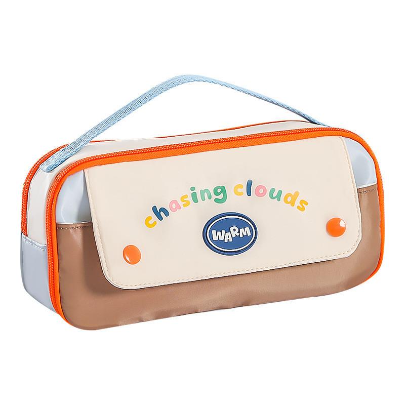 Multi Compartment Canvas Pencil Case With Durable Zipper For Students And Office Use