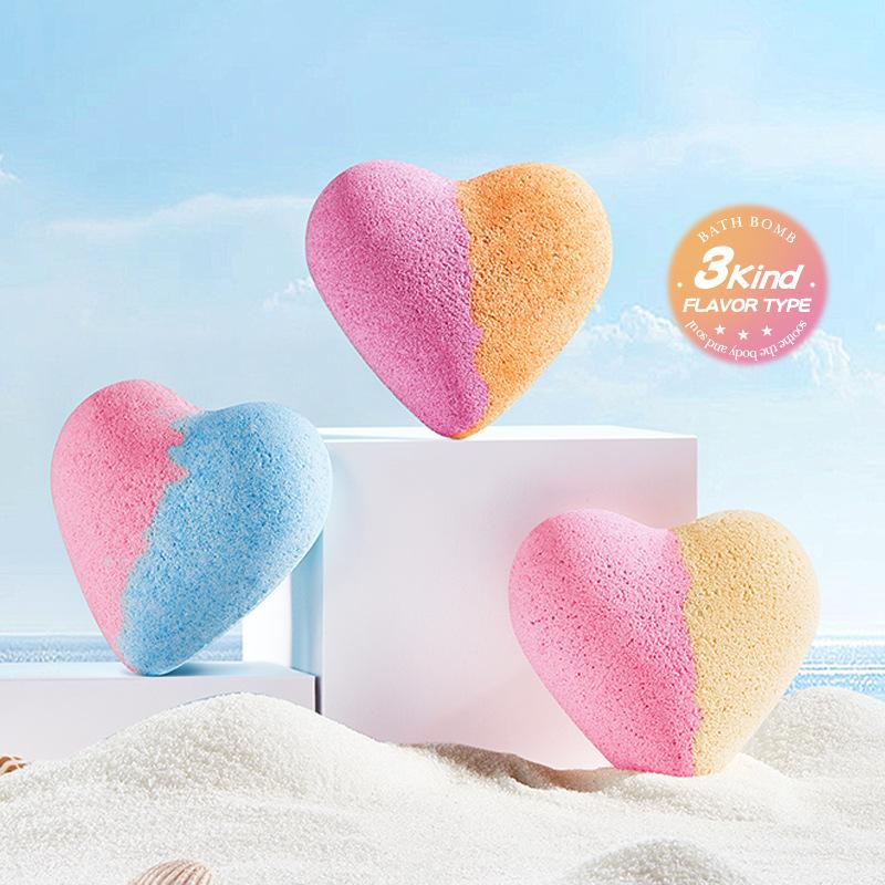 Bath Salt Ball 6-piece Set, Heart-shaped Bath Bomb Bath Salt Ball Boxed Skin Care Products