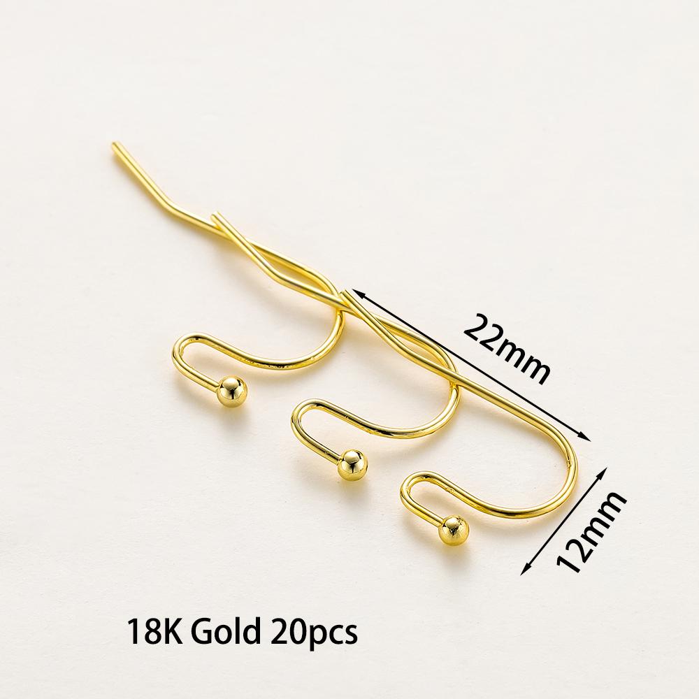 20 Stück/Los 6 Stile 14K 18K Vergoldete Ohrhaken mit Ohrbügel Ohrhaken Ohrringverschlüsse Zubehör für DIY Schmuckherstellung