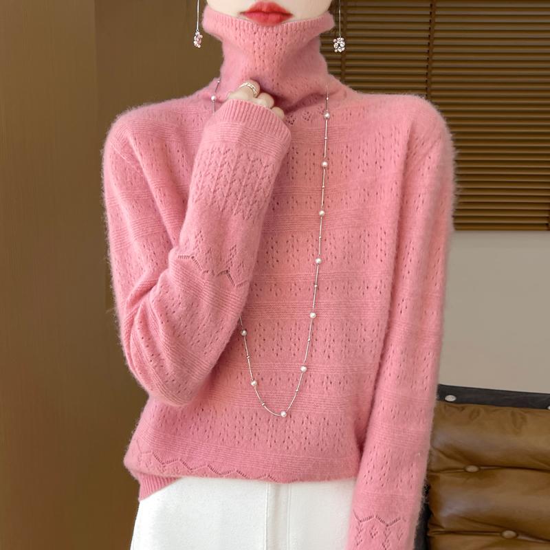 Dame Cashmere Sweater Qinghe Cashmere 30% Cashmere 70% Uld Efterår og Vinter Pullover Varm og Moderigtig