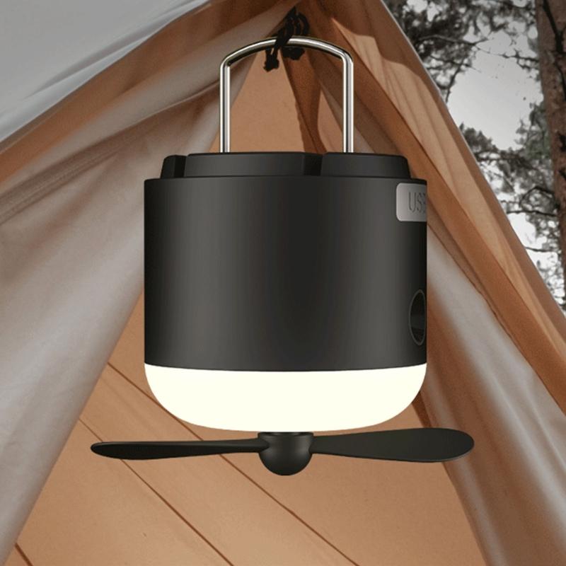 4 in 1 Camping Light Fan USB Charging With Magnetic Hook And LED Light For Outdoor Use Tent Ceiling Fan Dormitory fan