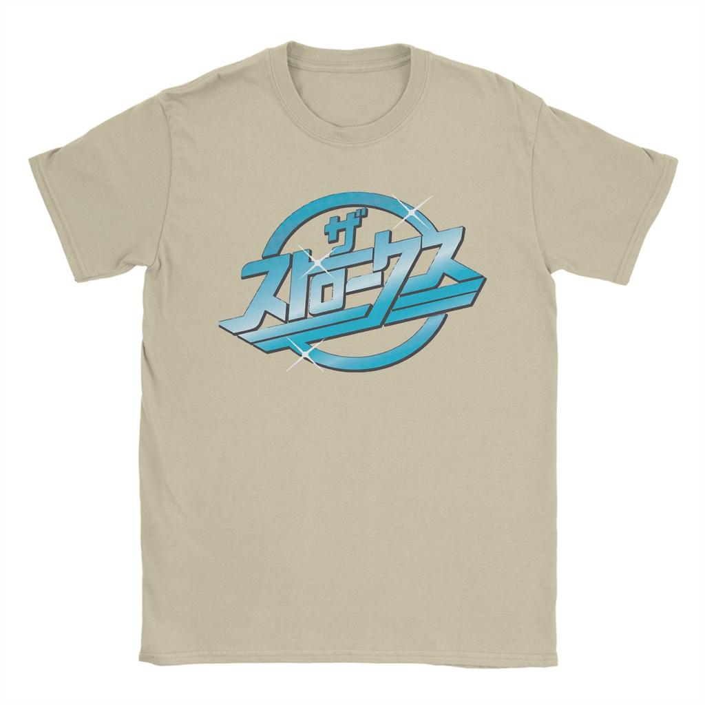 The Strokes Band T Shirts for Men Pure Cotton Funny TShirts Round Neck Tees Short Sleeve Clothing Printing