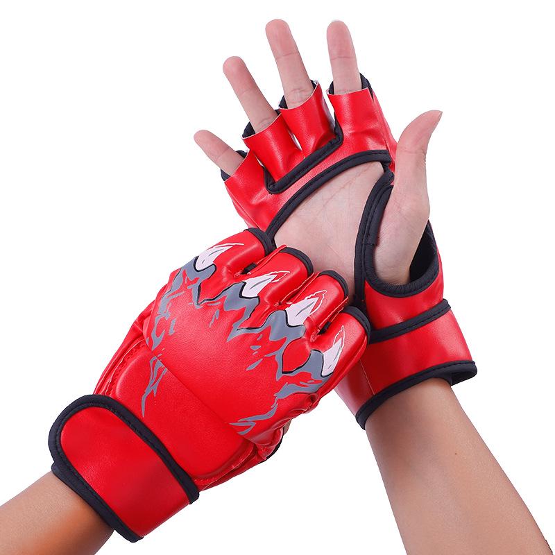 Halbfinger MMA Boxhandschuhe für Erwachsene und Jugendliche für Sanda, Muay Thai, UFC und Training